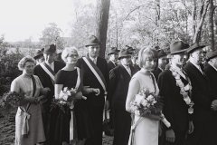 1967 Königspaar Franz-Josef Hardebeck + Helga Jäger;  Hofstaat: Anni Ruwe + Berthold Möller, Hella + Hans-Willi Möller